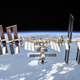 The International Space Station photographed by Expedition 56 crew members from a Soyuz spacecraft after undocking.
